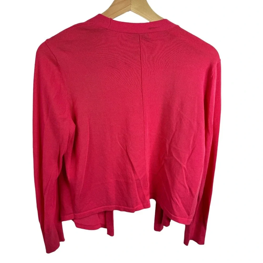 Chico's Women's Cardigan Sweater‎ Pink Cotton Blend Open Front Sz 1 Casual